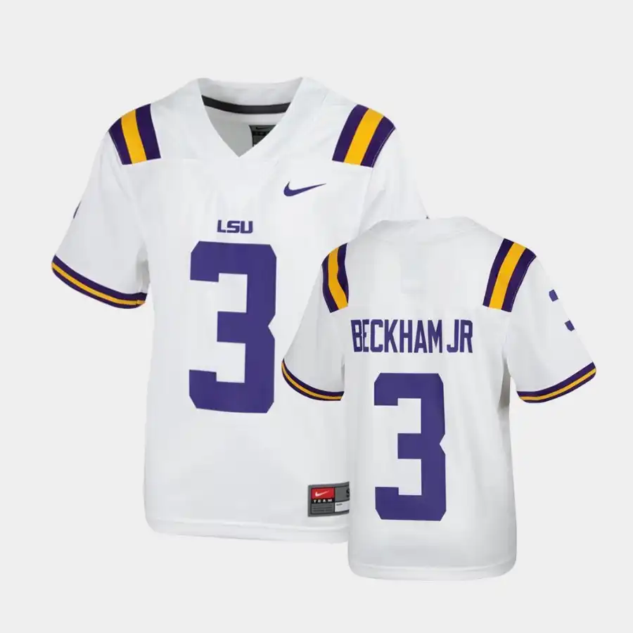 LSU Tigers #3 Odell Beckham Jr. Men's White NCAA Alumni Replica Football Jersey 2409QLPB7