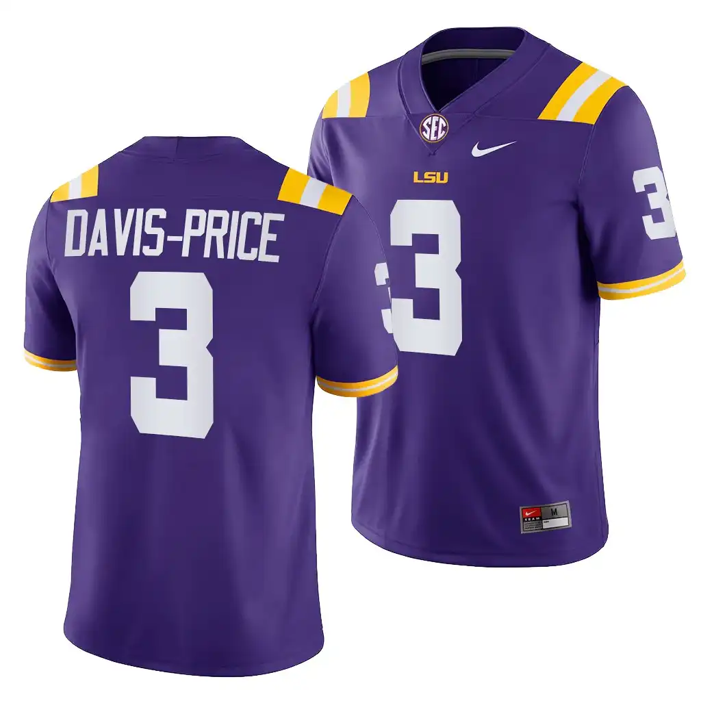 LSU Tigers #3 Tyrion Davis-Price Men's Purple NCAA Game 2021-22 Football Jersey 2409KRPB5