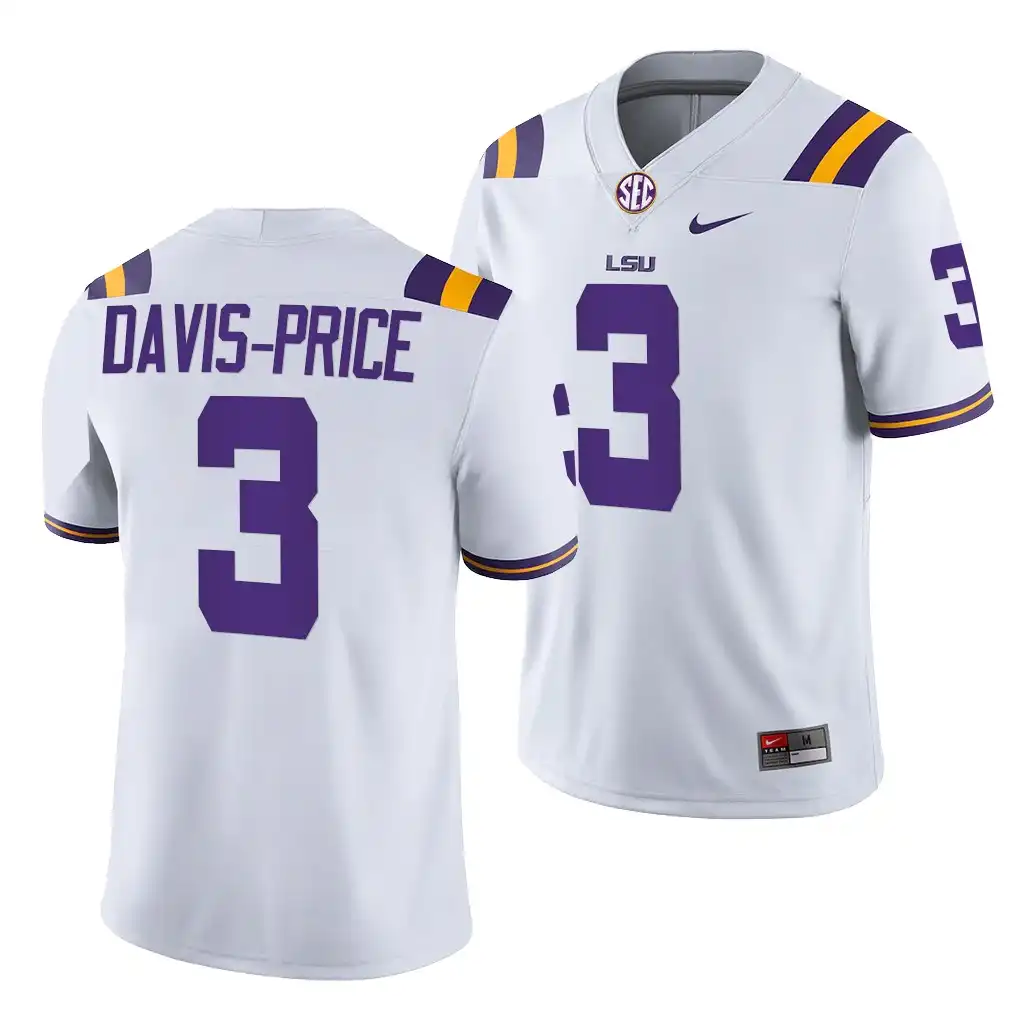 LSU Tigers #3 Tyrion Davis-Price Men's White NCAA Game 2021-22 Football Jersey 2409ADAB8