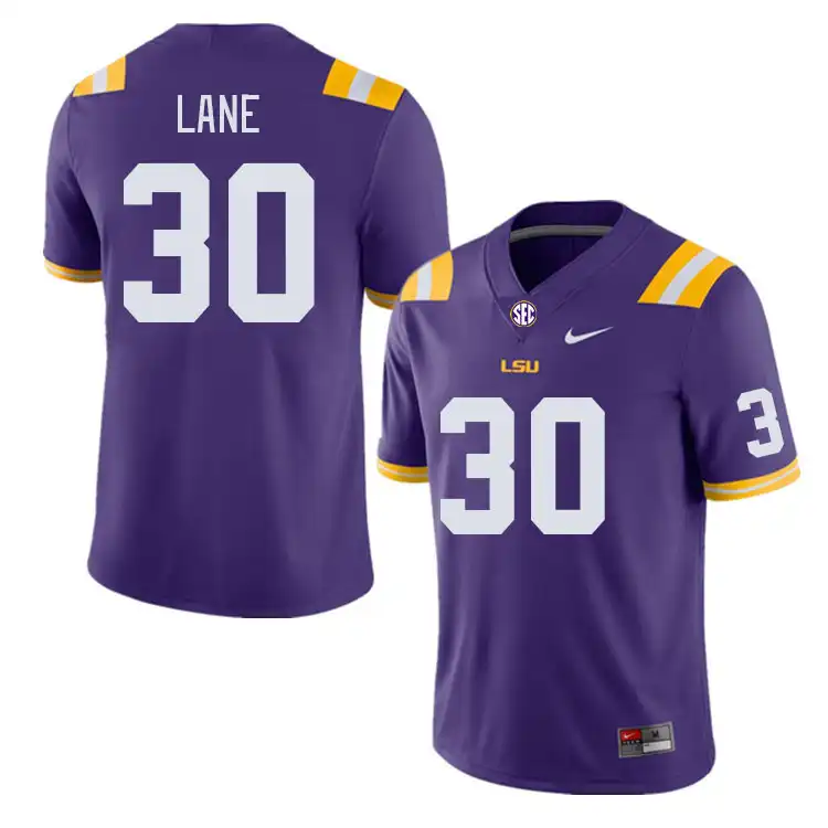 LSU Tigers #30 Malachi Lane Men's Purple NCAA Football Jersey 2409STYD0