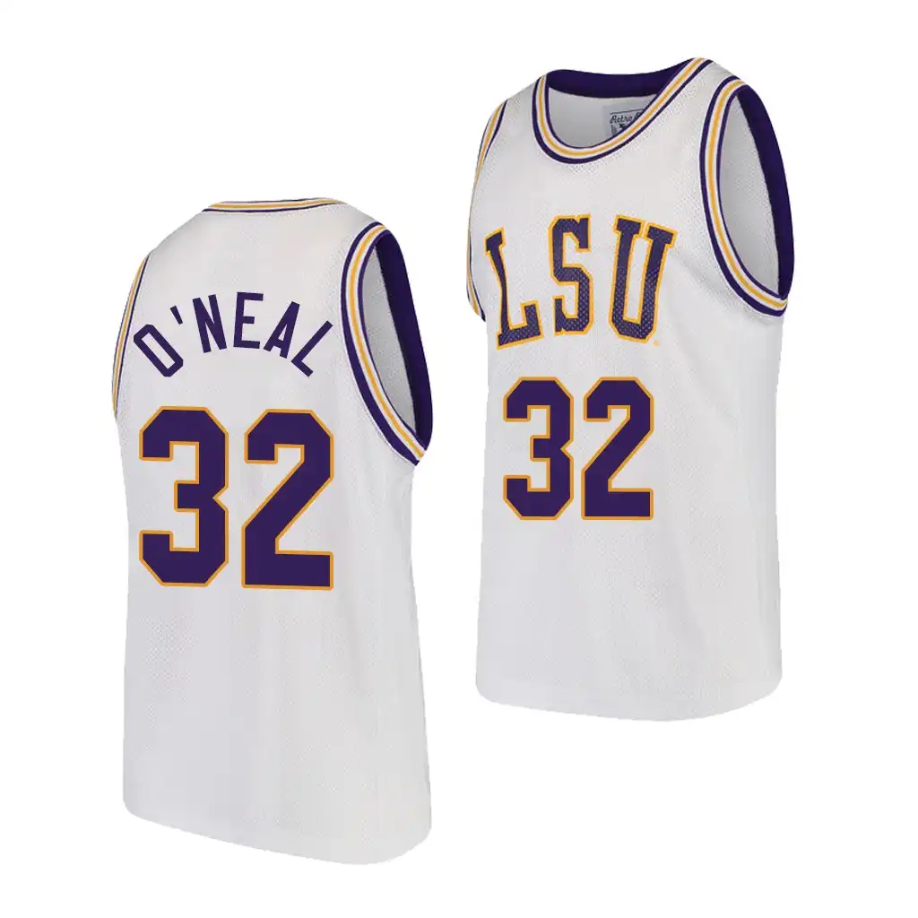 LSU Tigers #32 Shareef O'Neal Men's White NCAA Replica Basketball Jersey 2409QMJU7