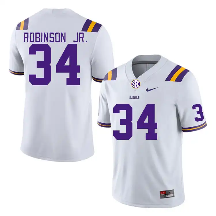 LSU Tigers #34 Ryan Robinson Jr. Men's White NCAA Football Jersey 2409DCZA7