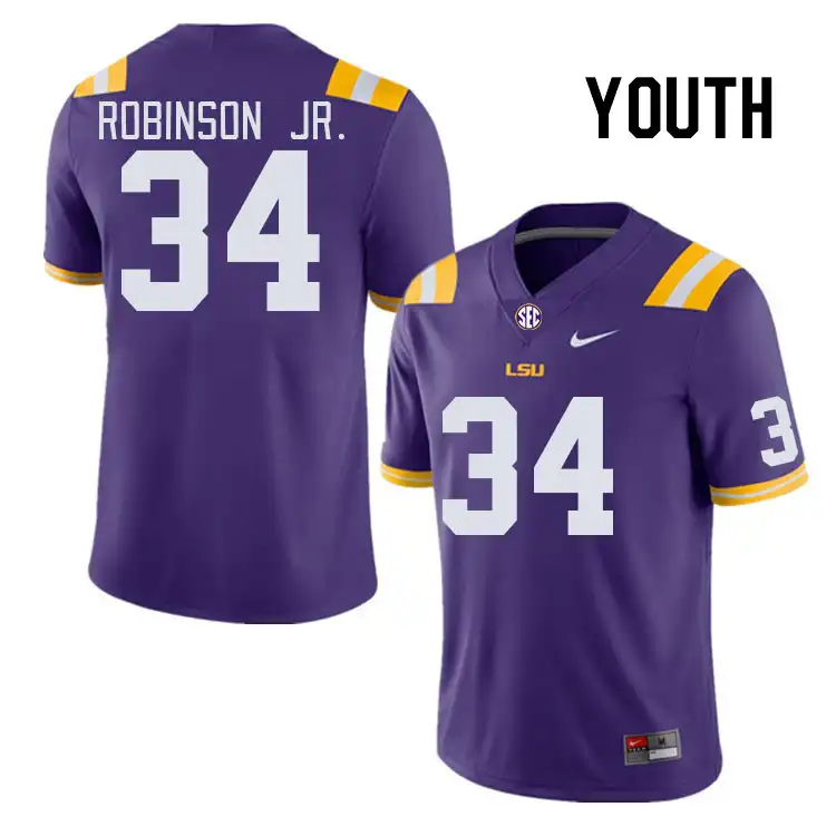 LSU Tigers #34 Ryan Robinson Jr. Youth Purple NCAA Football Jersey 2409DHOA0