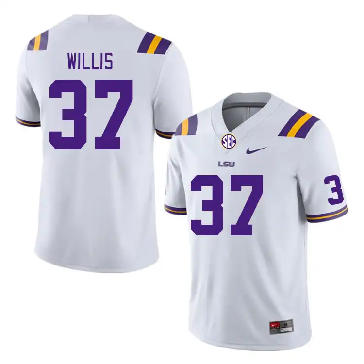 LSU Tigers #37 RJ Willis Men's White NCAA Football Jersey 2409HMRB4