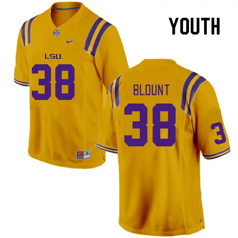 LSU Tigers #38 Darian Blount Youth Gold NCAA Football Jersey 2409SPBN4