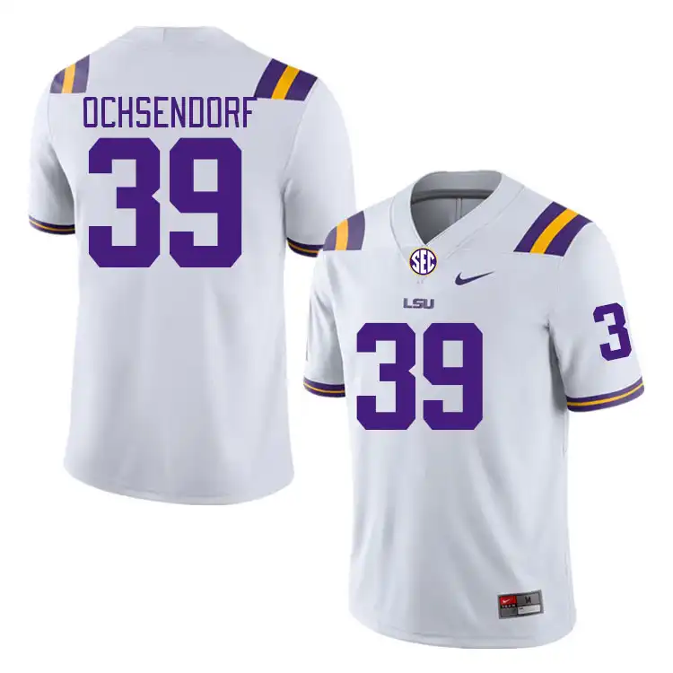 LSU Tigers #39 Blake Ochsendorf Men's White NCAA Football Jersey 2409QDKM1