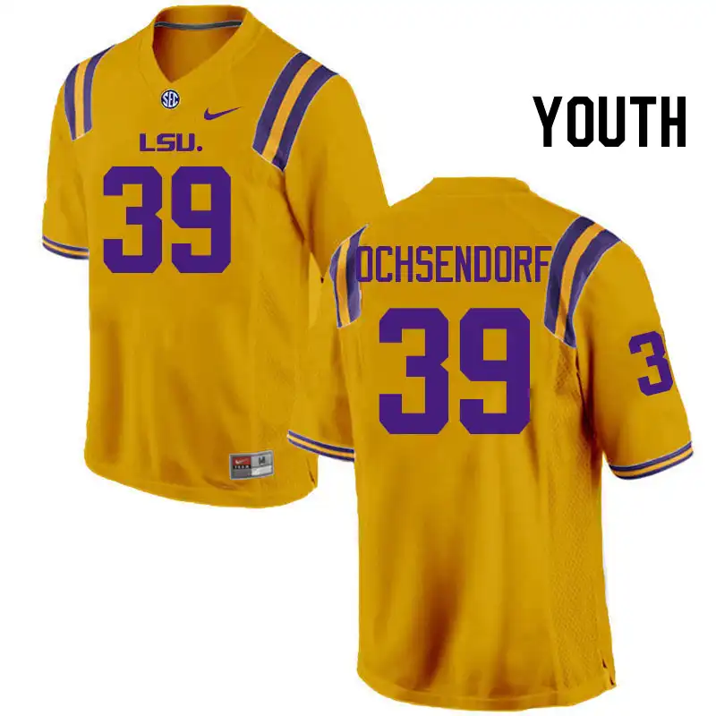 LSU Tigers #39 Blake Ochsendorf Youth Gold NCAA Football Jersey 2409PSTP5