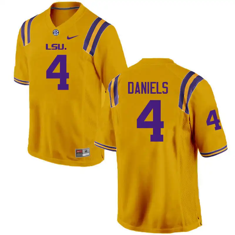 LSU Tigers #4 CJ Daniels Men's Gold NCAA Football Jersey 2409IEWL5