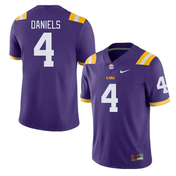 LSU Tigers #4 CJ Daniels Men's Purple NCAA Football Jersey 2409VCTP8