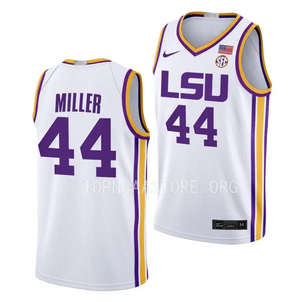 LSU Tigers #44 Adam Miller Men's Limited NCAA 2022-23 White Basketball Jersey 2409VMVX6