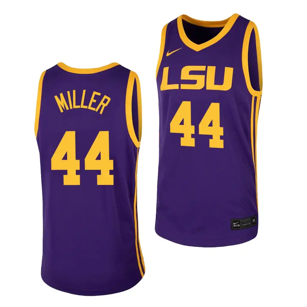 LSU Tigers #44 Adam Miller Men's Purple NCAA Away 2021 Transfer Football Jersey 2409AKNQ7