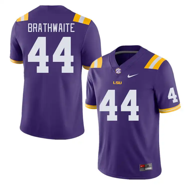 LSU Tigers #44 Christian Brathwaite Men's Purple NCAA Football Jersey 2409ABJF1