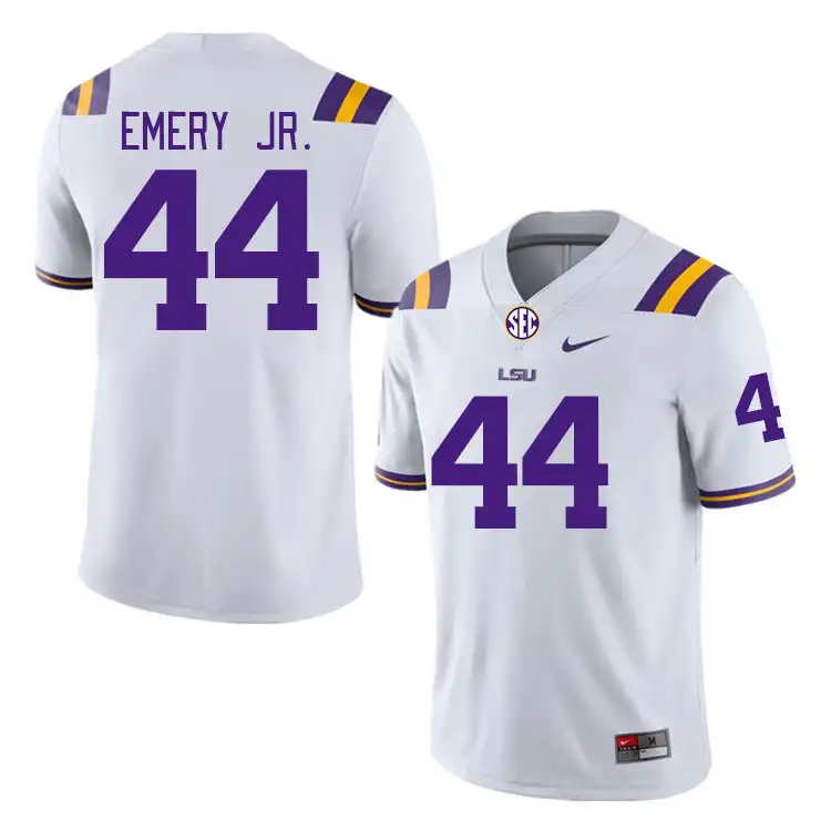 LSU Tigers #44 John Emery Jr. Men's White NCAA Football Jersey 2409FXPU4