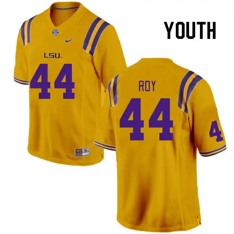 LSU Tigers #44 Slade Roy Youth Gold NCAA Football Jersey 2409AKSN1