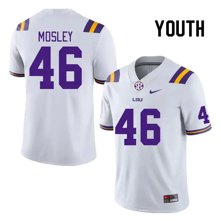 LSU Tigers #46 Isaiah Mosley Youth White NCAA Football Jersey 2409ULAH7