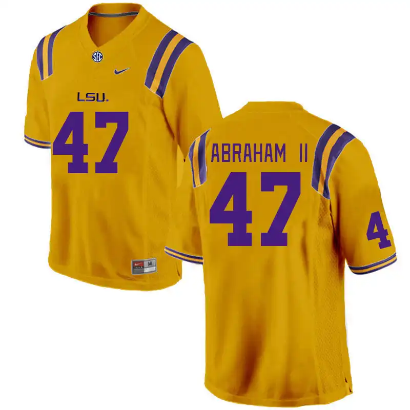 LSU Tigers #47 Aristotle Abraham II Men's Gold NCAA Football Jersey 2409INFR5