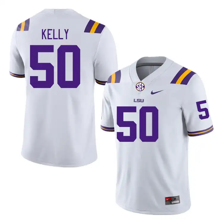 LSU Tigers #50 Kenzel Kelly Men's White NCAA Football Jersey 2409EJFO6