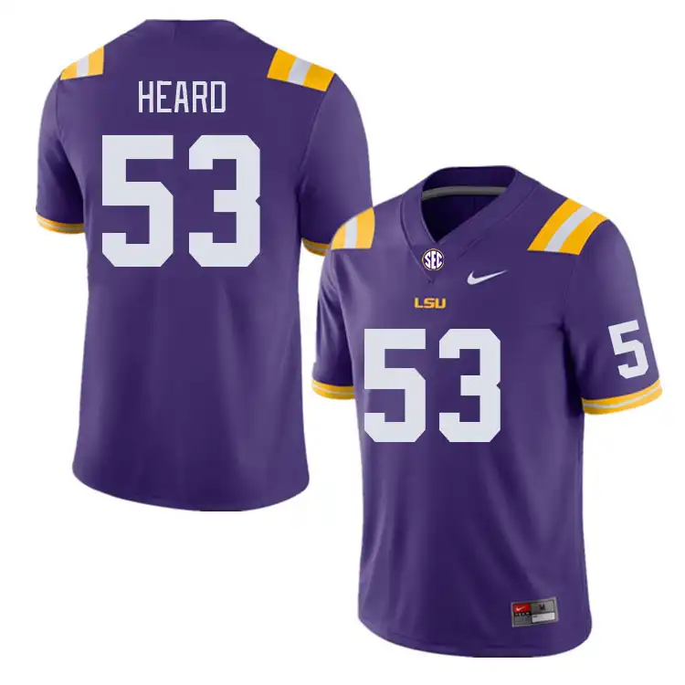 LSU Tigers #53 Lance Heard Men's Purple NCAA Football Jersey 2409HLYO4