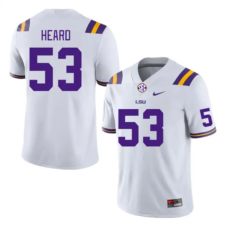 LSU Tigers #53 Lance Heard Men's White NCAA Football Jersey 2409ROSI7