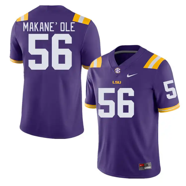 LSU Tigers #56 Kimo Makane'ole Men's Purple NCAA Football Jersey 2409GXHR4