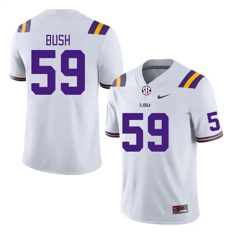 LSU Tigers #59 Kells Bush Men's White NCAA Football Jersey 2409MJMP4