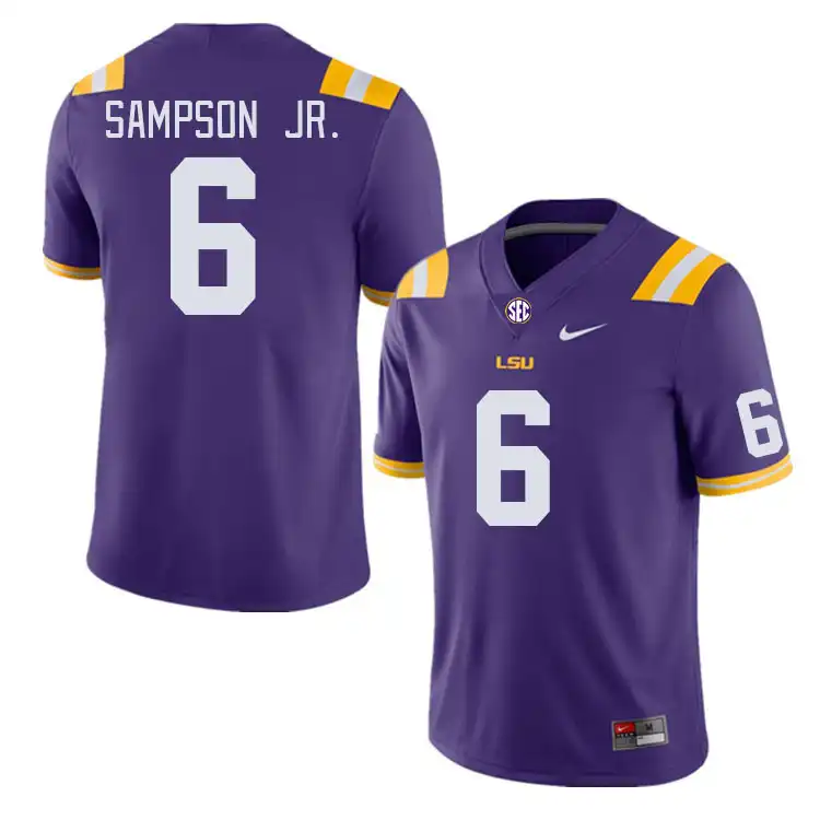 LSU Tigers #6 Shelton Sampson Jr. Men's Purple NCAA Football Jersey 2409PSZQ5