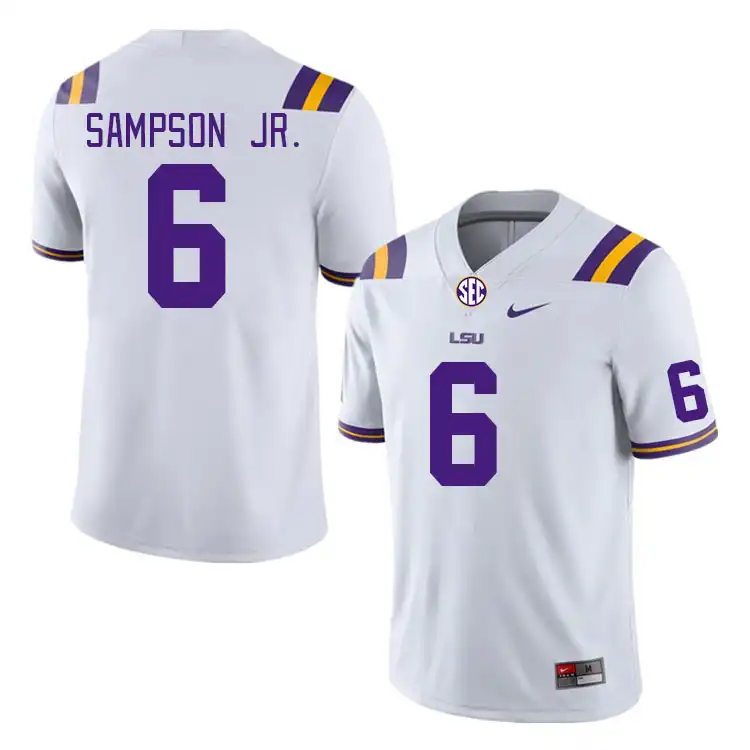 LSU Tigers #6 Shelton Sampson Jr. Men's White NCAA Football Jersey 2409UEVB2