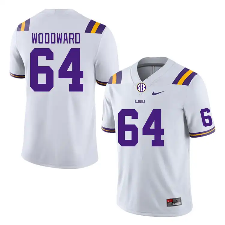 LSU Tigers #64 Wes Woodward Men's White NCAA Football Jersey 2409FKRC0