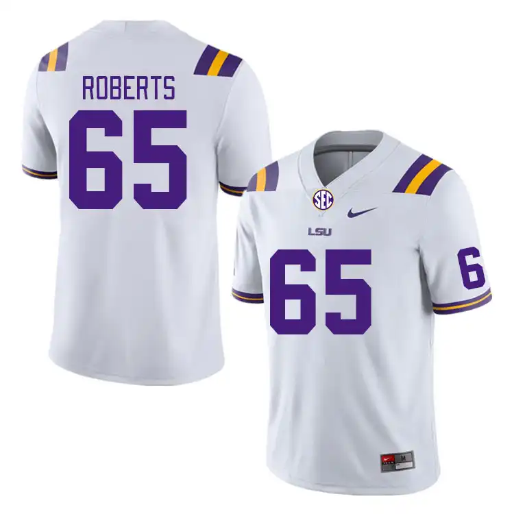 LSU Tigers #65 Kobe Roberts Men's White NCAA Football Jersey 2409HJKJ6