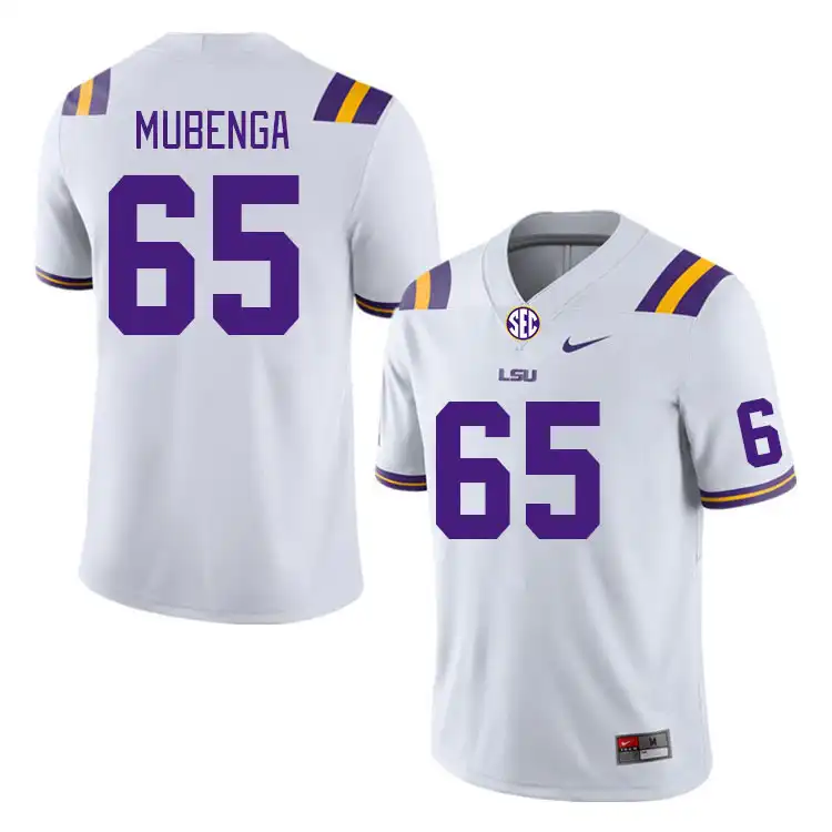 LSU Tigers #65 Paul Mubenga Men's White NCAA Football Jersey 2409ZOMI0