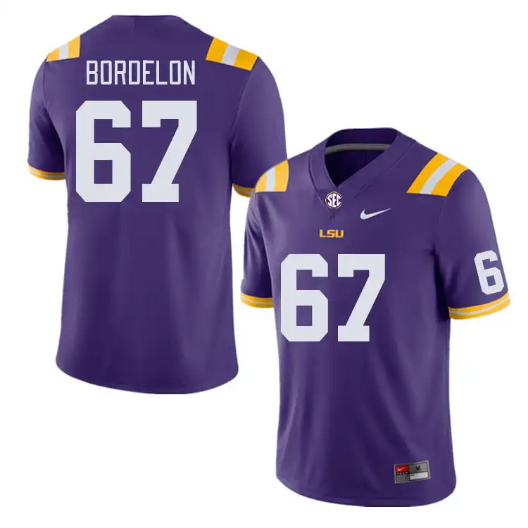 LSU Tigers #67 Bo Bordelon Men's Purple NCAA Football Jersey 2409DYJD7