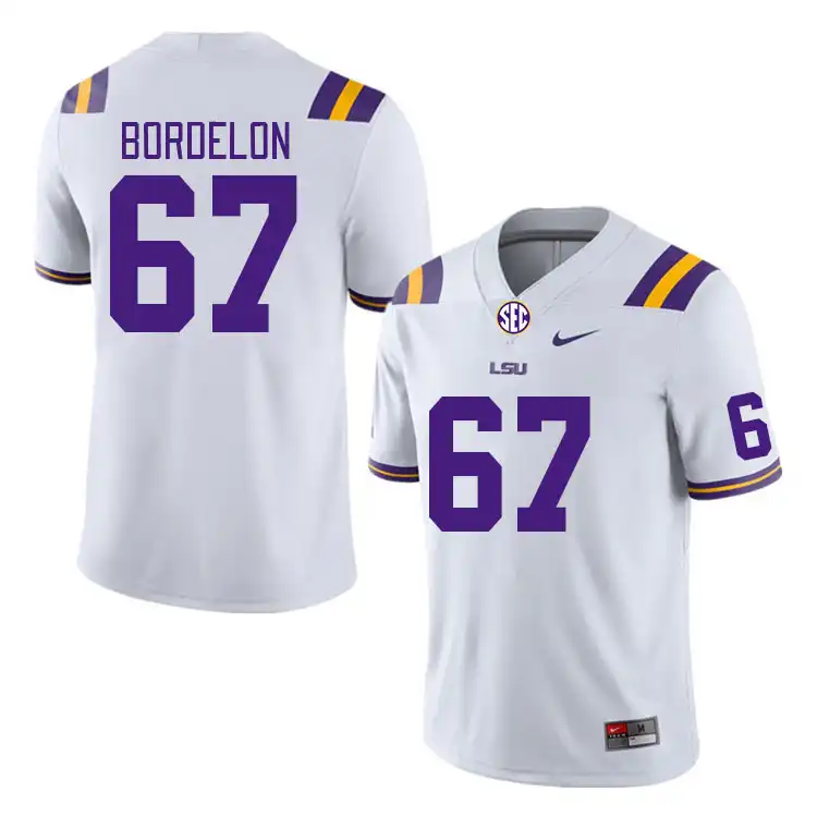 LSU Tigers #67 Bo Bordelon Men's White NCAA Football Jersey 2409PRAA8