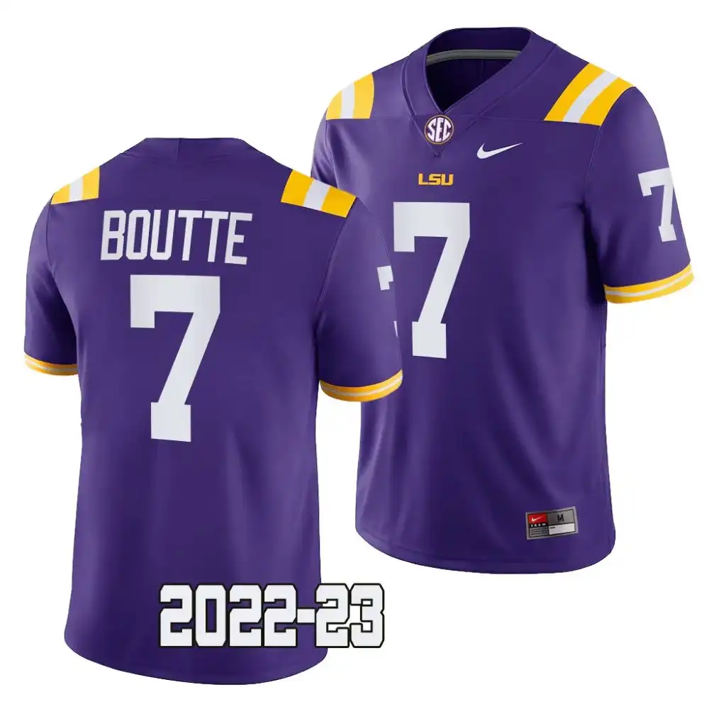 LSU Tigers #7 Kayshon Boutte Men's 2022-23 NCAA Purple Game Football Jersey 2409PHCO4