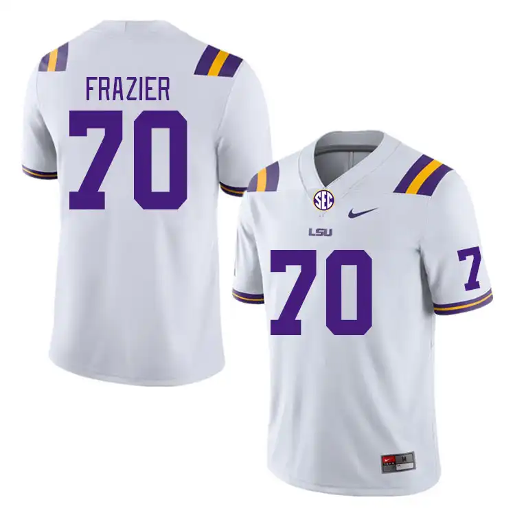 LSU Tigers #70 Miles Frazier Men's White NCAA Football Jersey 2409OYGK7