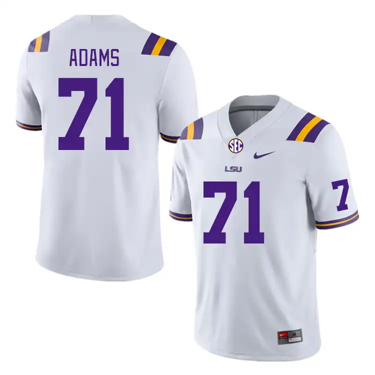 LSU Tigers #71 Tyree Adams Men's White NCAA Football Jersey 2409ATBA7