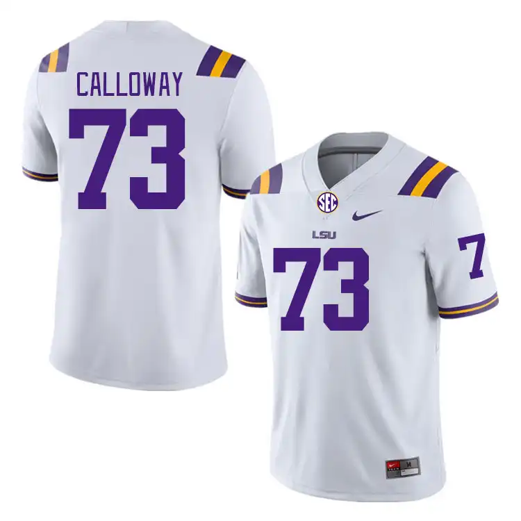 LSU Tigers #73 Ethan Calloway Men's White NCAA Football Jersey 2409HSCZ0