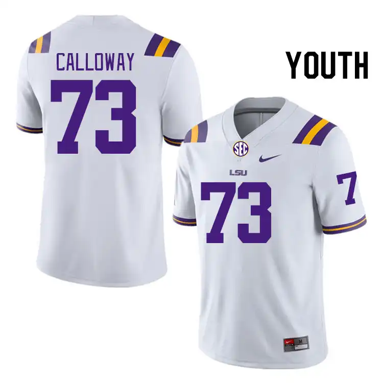 LSU Tigers #73 Ethan Calloway Youth White NCAA Football Jersey 2409DLXH3