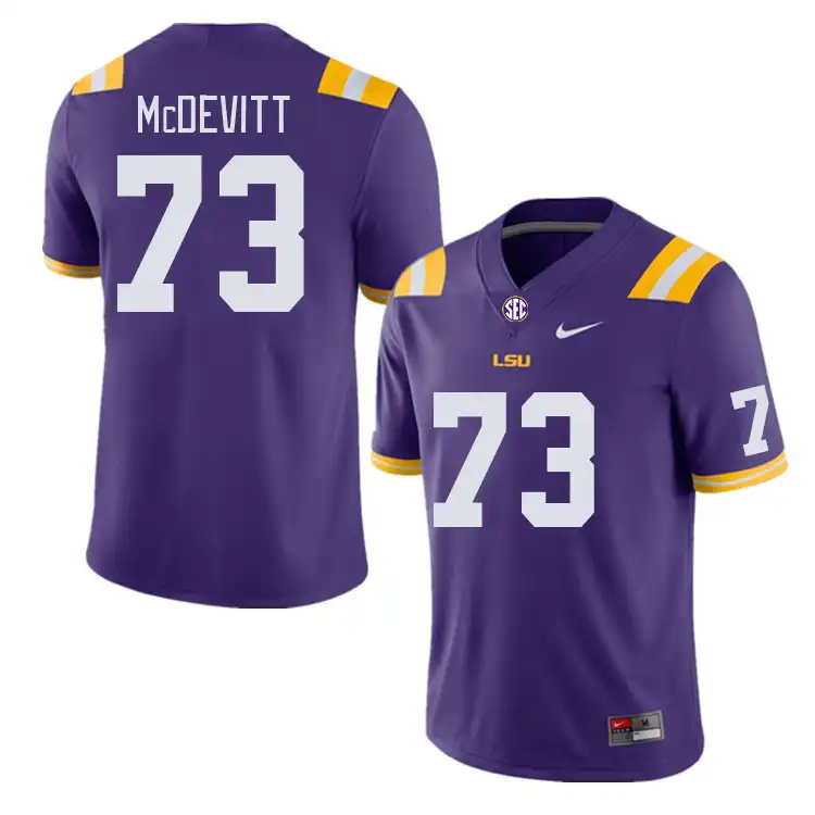 LSU Tigers #73 Jack McDevitt Men's Purple NCAA Football Jersey 2409JTXU1