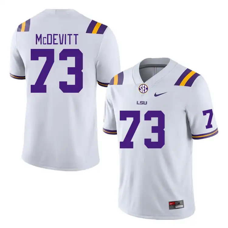 LSU Tigers #73 Jack McDevitt Men's White NCAA Football Jersey 2409NVCA1