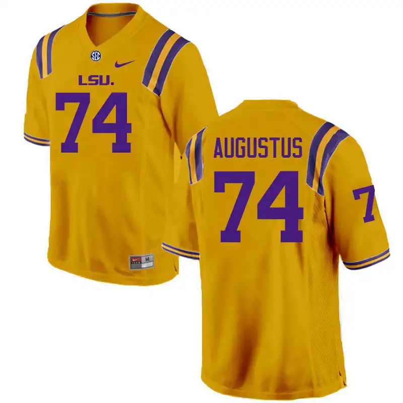 LSU Tigers #74 Braden Augustus Men's Gold NCAA Football Jersey 2409TPKA7