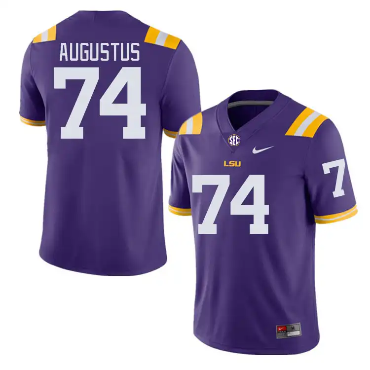 LSU Tigers #74 Braden Augustus Men's Purple NCAA Football Jersey 2409UPTI1