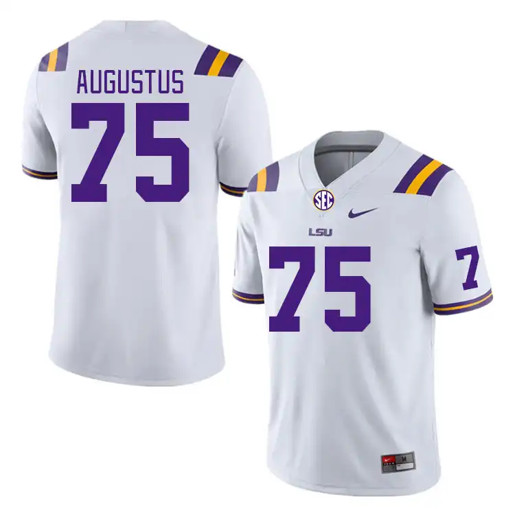 LSU Tigers #75 Braden Augustus Men's White NCAA Football Jersey 2409QUVY4