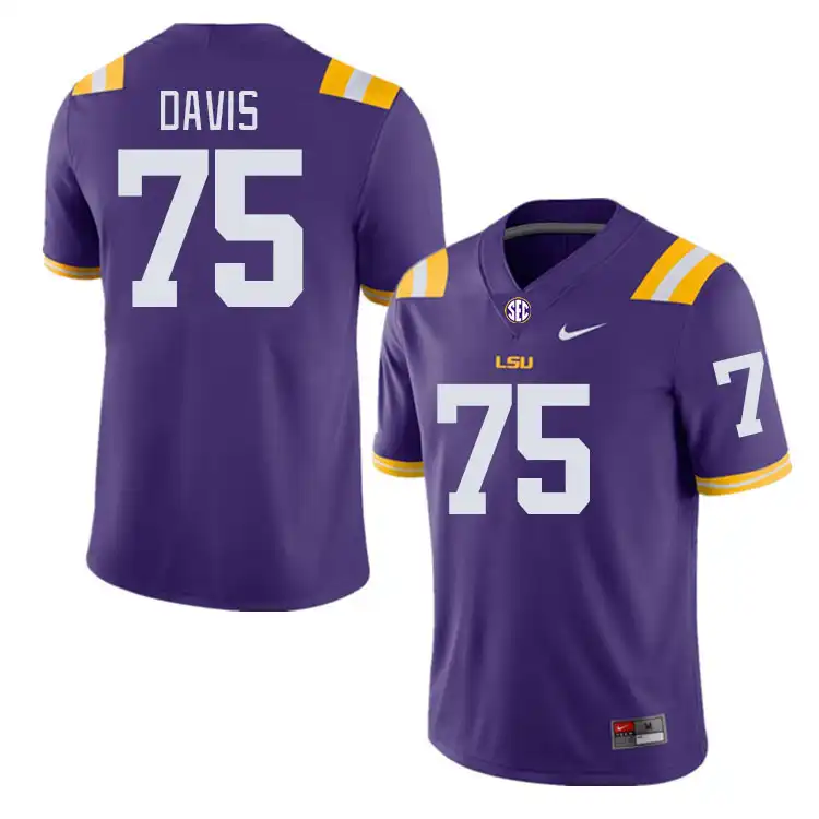 LSU Tigers #75 Weston Davis Men's Purple NCAA Football Jersey 2409OOEZ0