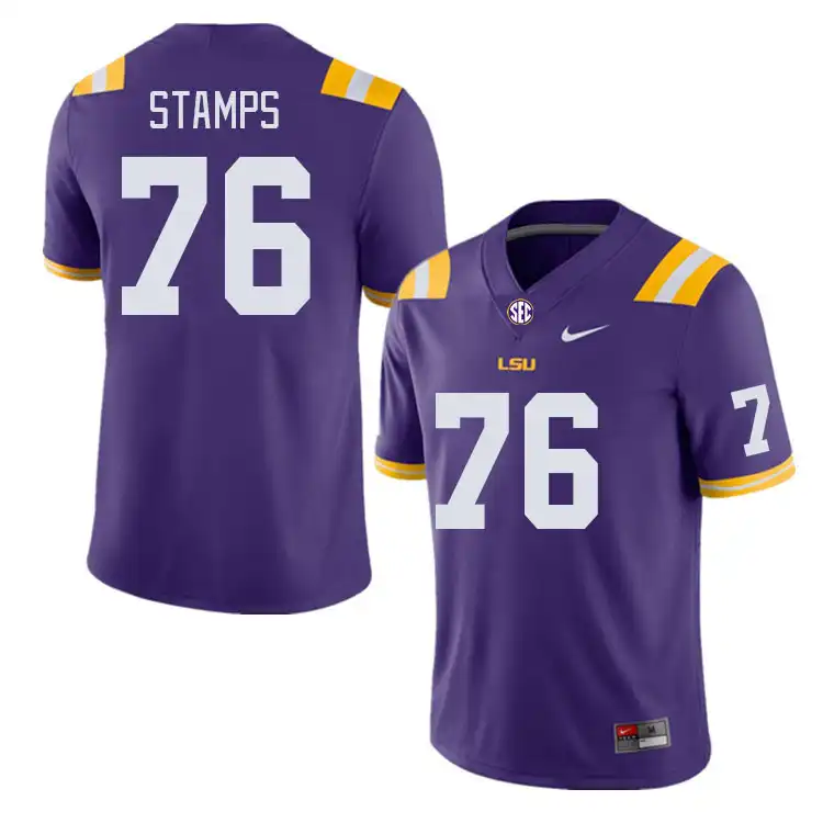 LSU Tigers #76 Christian Stamps Men's Purple NCAA Football Jersey 2409LRCQ2