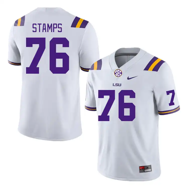 LSU Tigers #76 Christian Stamps Men's White NCAA Football Jersey 2409EEKA8