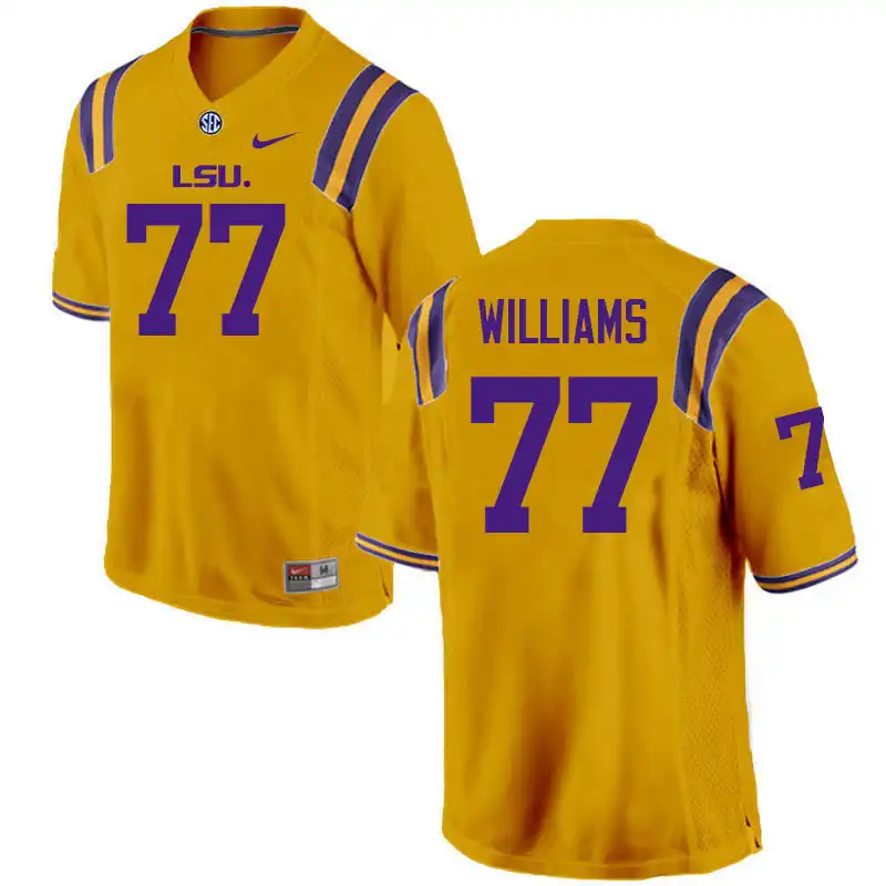 LSU Tigers #77 Ory Williams Men's Gold NCAA Football Jersey 2409LUTJ1