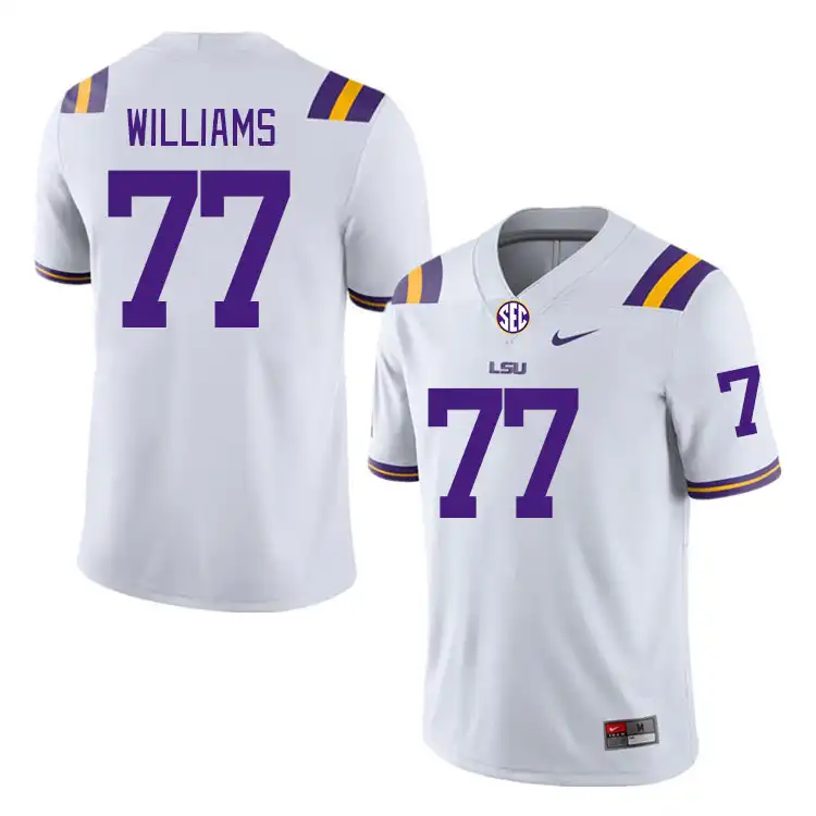 LSU Tigers #77 Ory Williams Men's White NCAA Football Jersey 2409COVB2