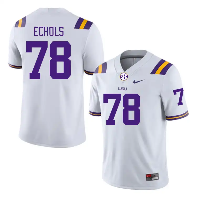 LSU Tigers #78 Coen Echols Men's White NCAA Football Jersey 2409MXYH7