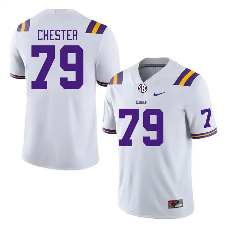 LSU Tigers #79 DJ Chester Men's White NCAA Football Jersey 2409KAXT3