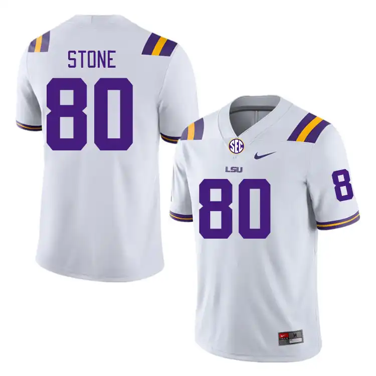 LSU Tigers #80 Isaiah Stone Men's White NCAA Football Jersey 2409GGNH4